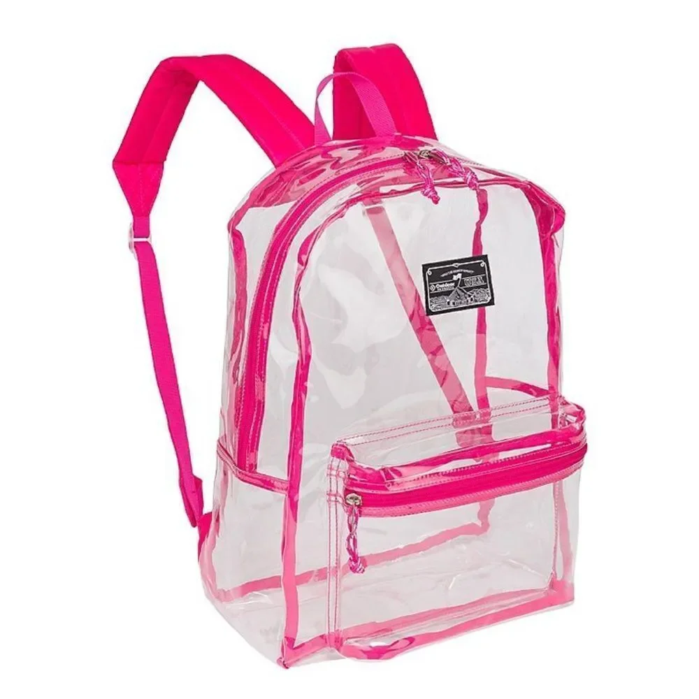 Clear Pink Backpack Outdoor bag Clear Pass Daypack (Pink Peacock) backpack